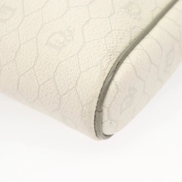 Christian Dior Honeycomb Canvas Shoulder Bag PVC White Gold Auth sw752 - Picture 4 of 16